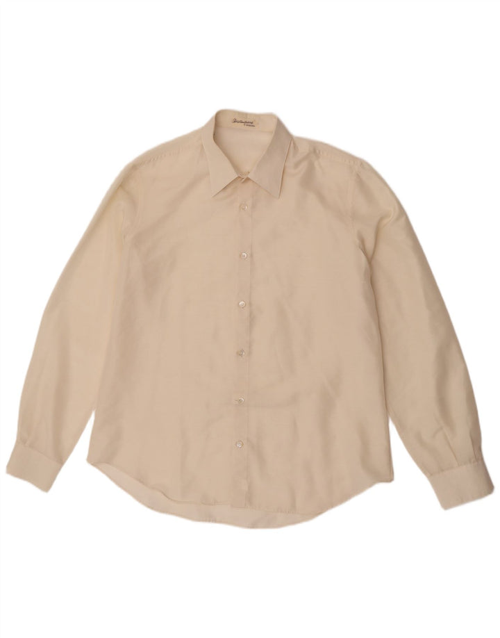Camicia vintage da uomo trasparente taglia 41 media bianco sporco