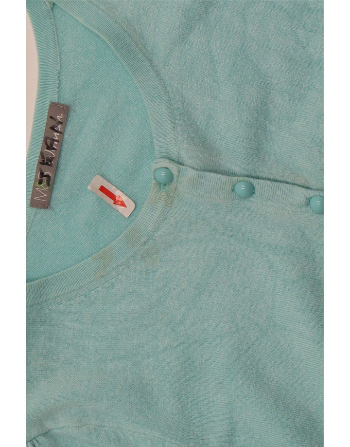 Maglione cardigan da donna Marks & Spencer UK 12 Viscosa turchese medio