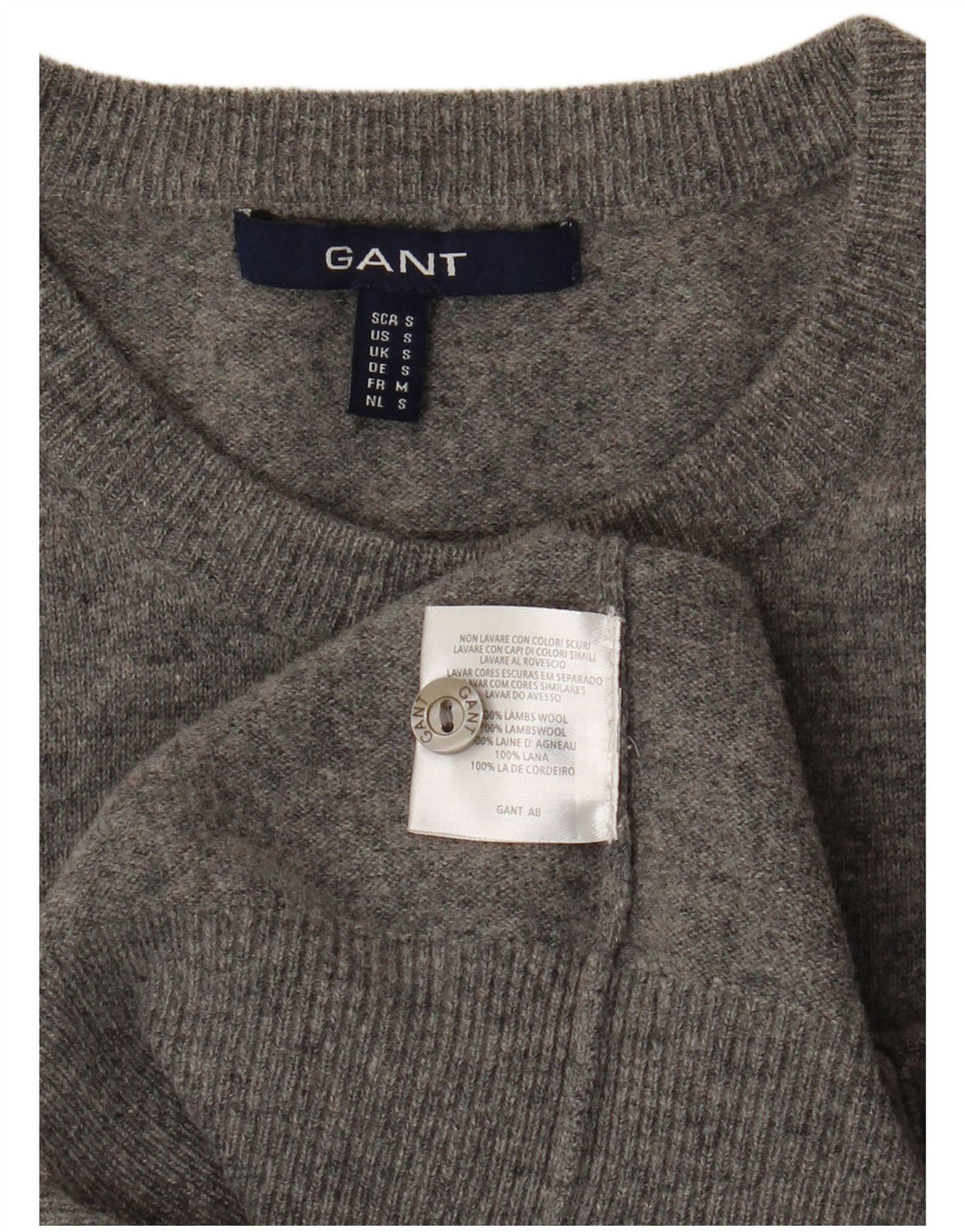 Maglione cardigan da donna GANT UK 10 piccolo grigio lana