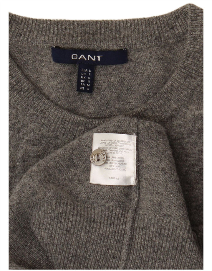 Maglione cardigan da donna GANT UK 10 piccolo grigio lana