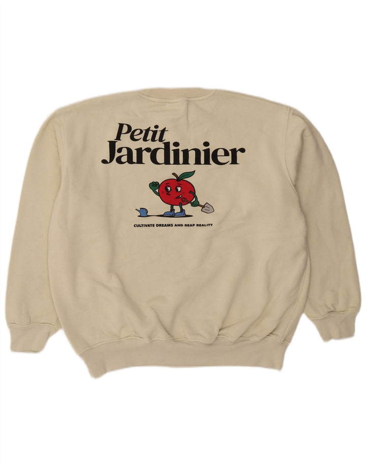 Felpa da uomo con vestibilità ampia con grafica Zara, in cotone beige medio