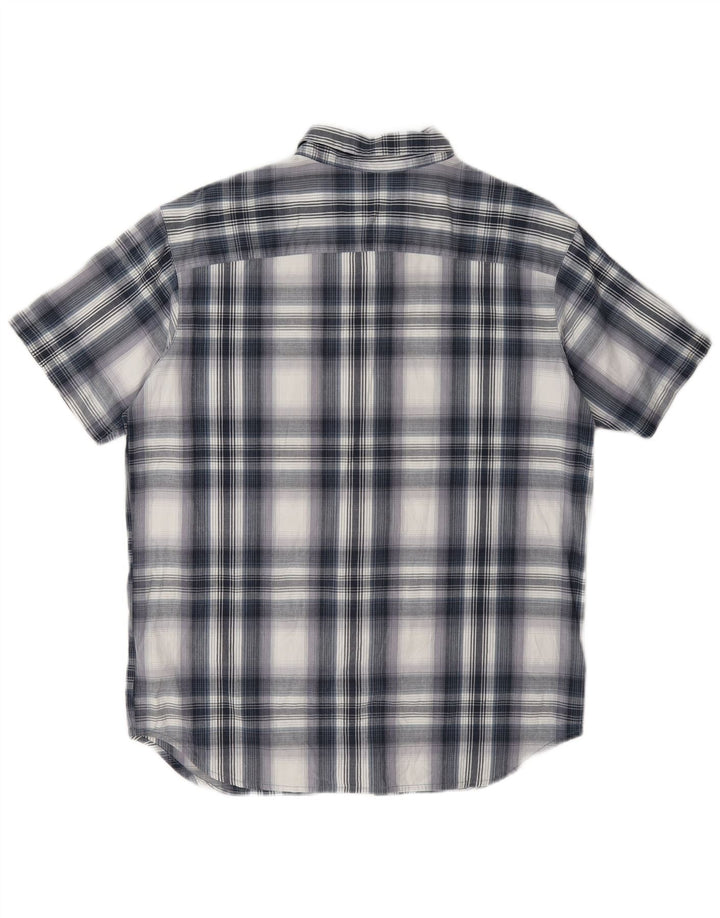 Camicia Columbia da uomo a maniche corte, vestibilità regolare, in cotone a quadri blu grandi