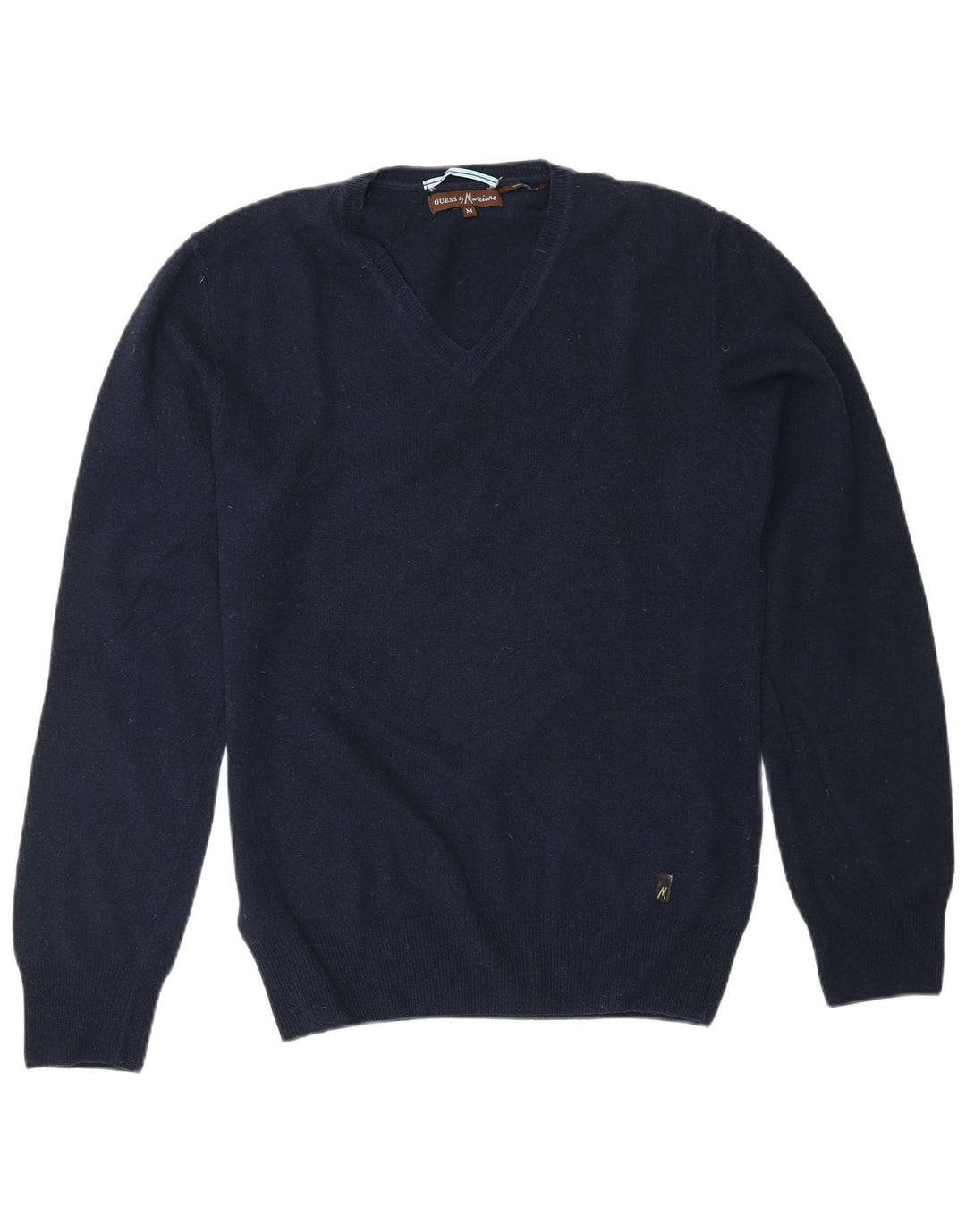 Maglione maglione da uomo con scollo a V Guess By Marciano blu navy medio