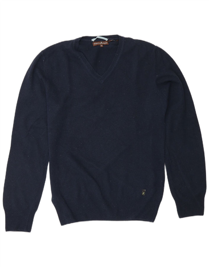 Maglione maglione da uomo con scollo a V Guess By Marciano blu navy medio