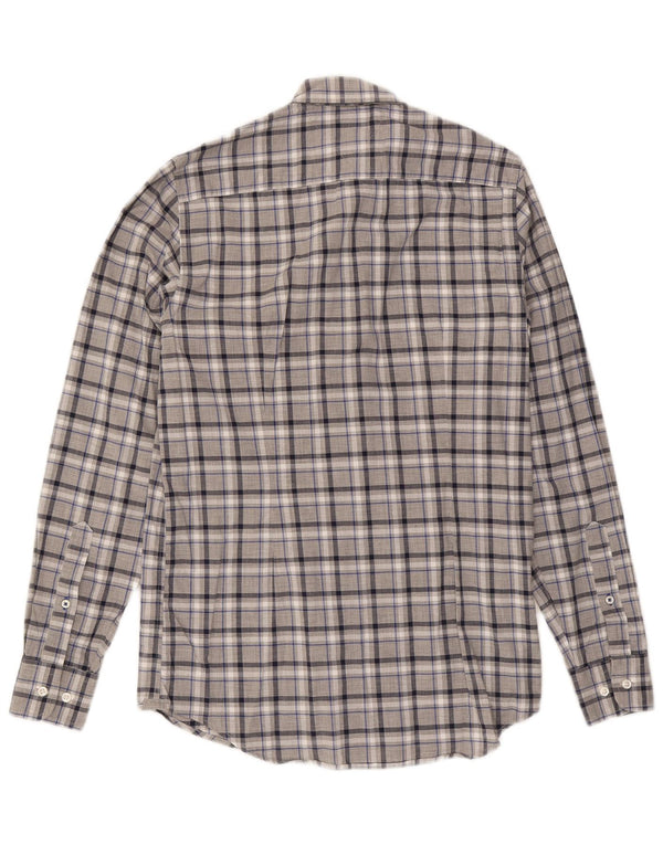 Camicia slim fit da uomo Tommy Hilfiger piccola in cotone grigio a quadri