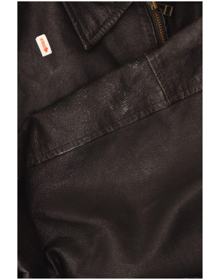 Giacca in pelle da uomo MILANO UK 40 grande in pelle nera