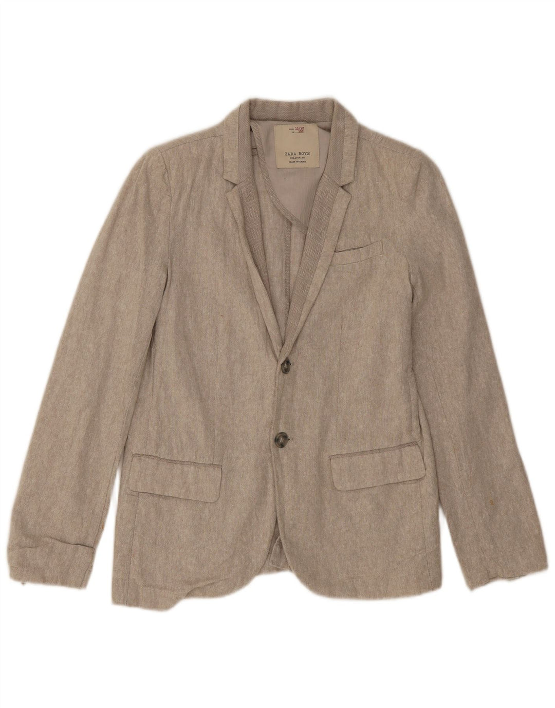 Giacca blazer a 2 bottoni Zara da ragazzo 11-12 anni in lino beige