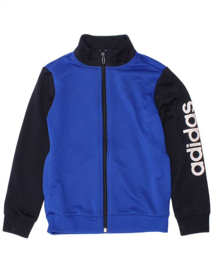 Giacca da ginnastica grafica ADIDAS per ragazzi 7-8 anni Blu Colourblock