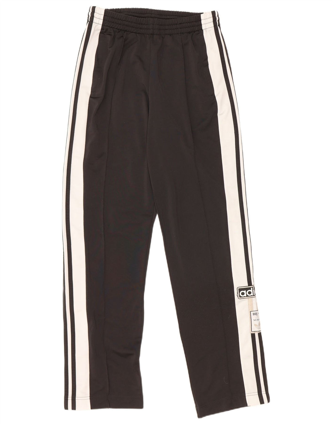 Pantaloni da tuta con grafica ADIDAS da donna UK 10 Small Black Colourblock