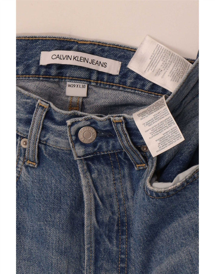 Jeans slim invecchiati da uomo Calvin Klein W29 L30 cotone blu