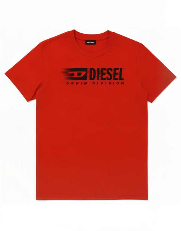 T-shirt grafica da bambino Diesel Top 9-10 anni in cotone rosso