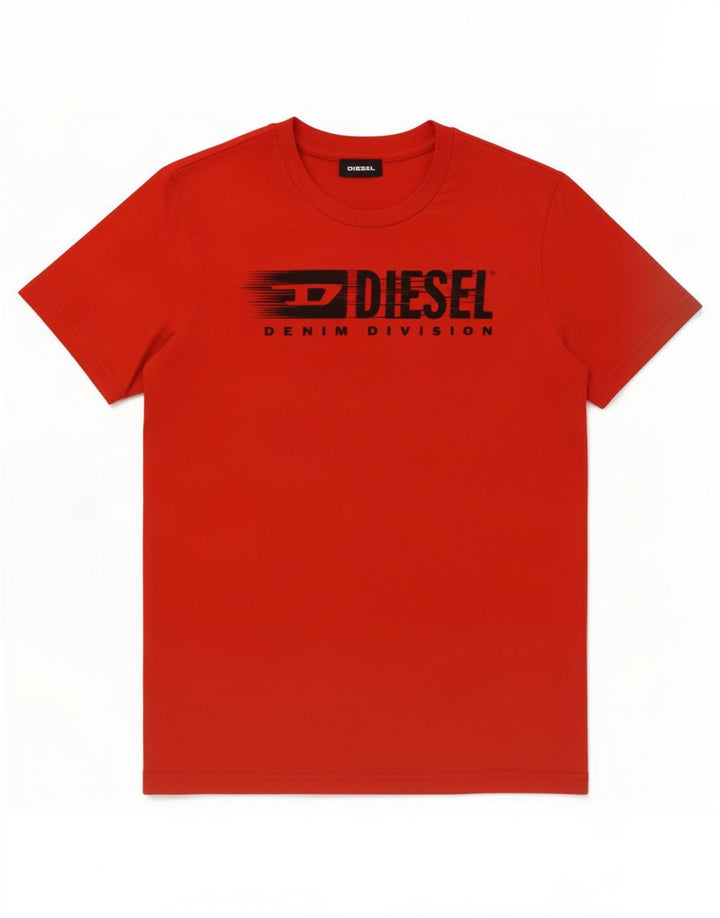 T-shirt grafica da bambino Diesel Top 9-10 anni in cotone rosso