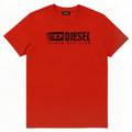 T-shirt grafica da bambino Diesel Top 9-10 anni in cotone rosso