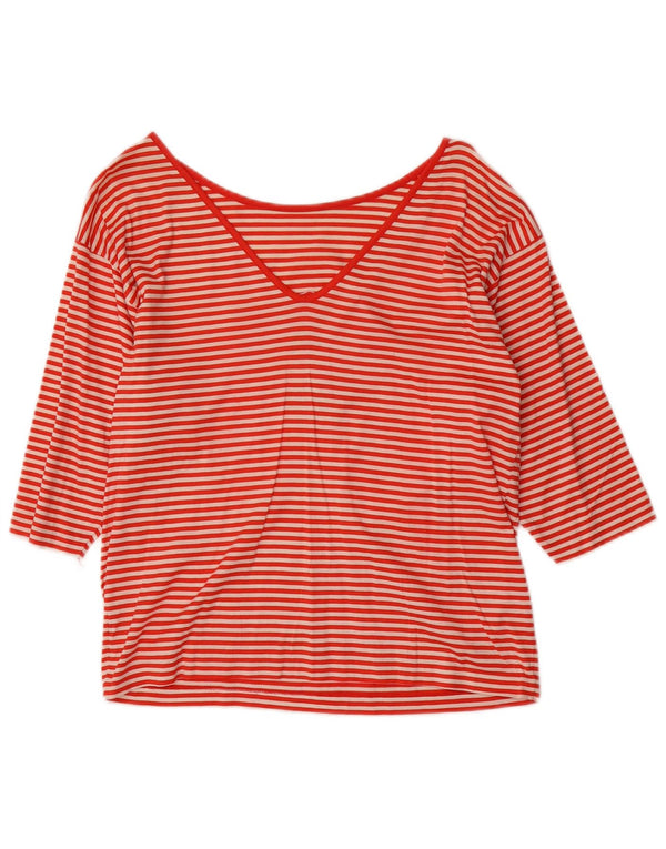Top grafico da donna Marguta manica 3/4 IT 46 cotone a righe grandi arancioni