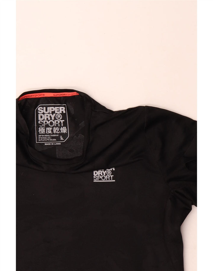 T-shirt da uomo Superdry Top 2XL poliestere mimetico nero