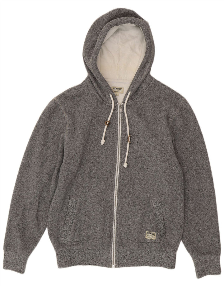 Maglione con cappuccio e zip da uomo Jack Wills in cotone grigio medio