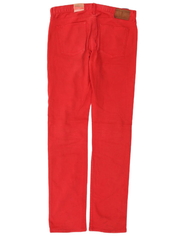 Tommy Hilfiger Uomo Hudson Slim Jeans W34 L36 Cotone Rosso