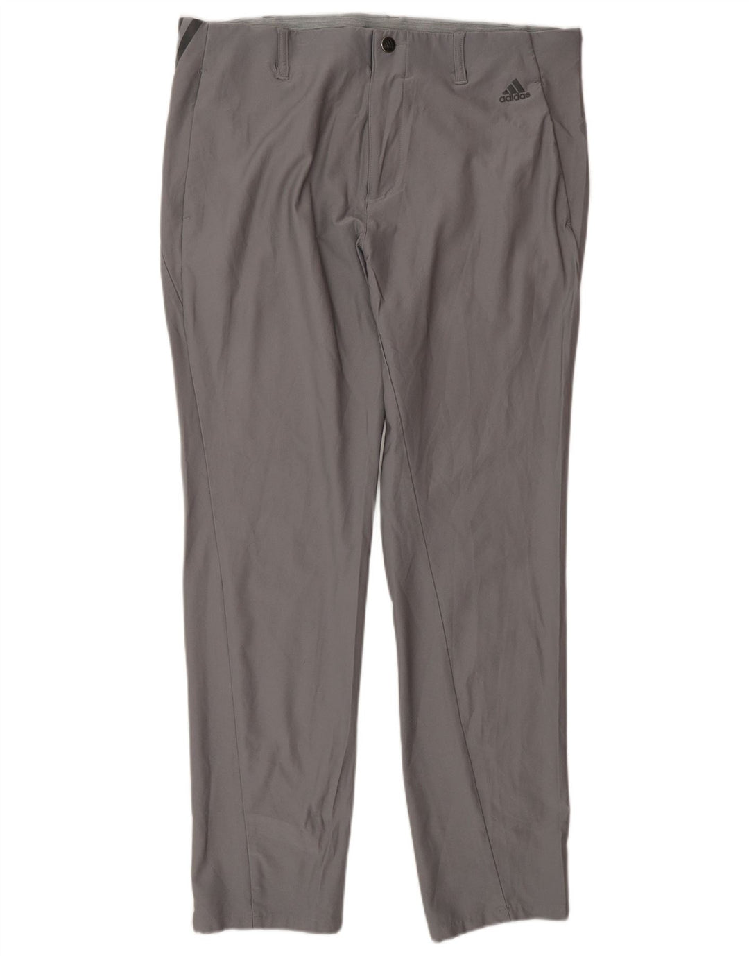 Pantaloni chino slim da uomo Adidas W34 L32 poliestere grigio