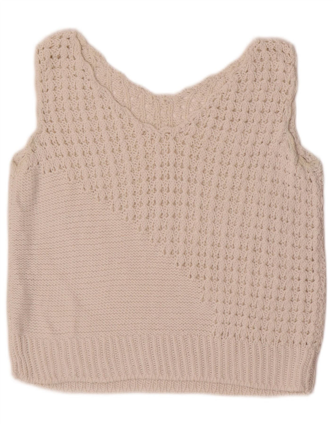 Canotta corta da donna vintage UK 10 piccola bianca