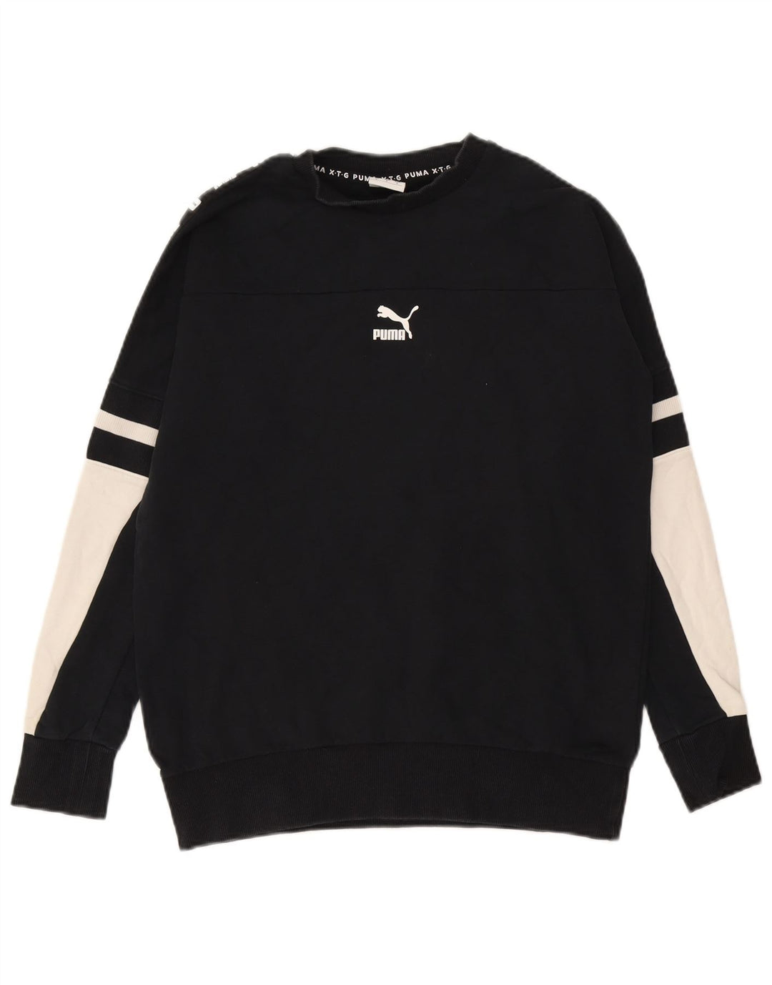 Felpa grafica da uomo Puma, piccola, in cotone color block nero