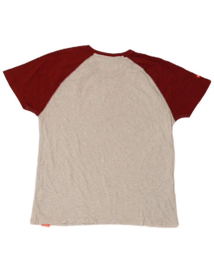T-shirt da uomo Superdry Top XL in cotone color block grigio
