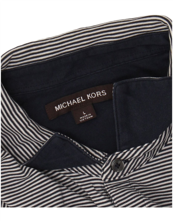 Polo da uomo MICHAEL KORS grande gessato blu navy