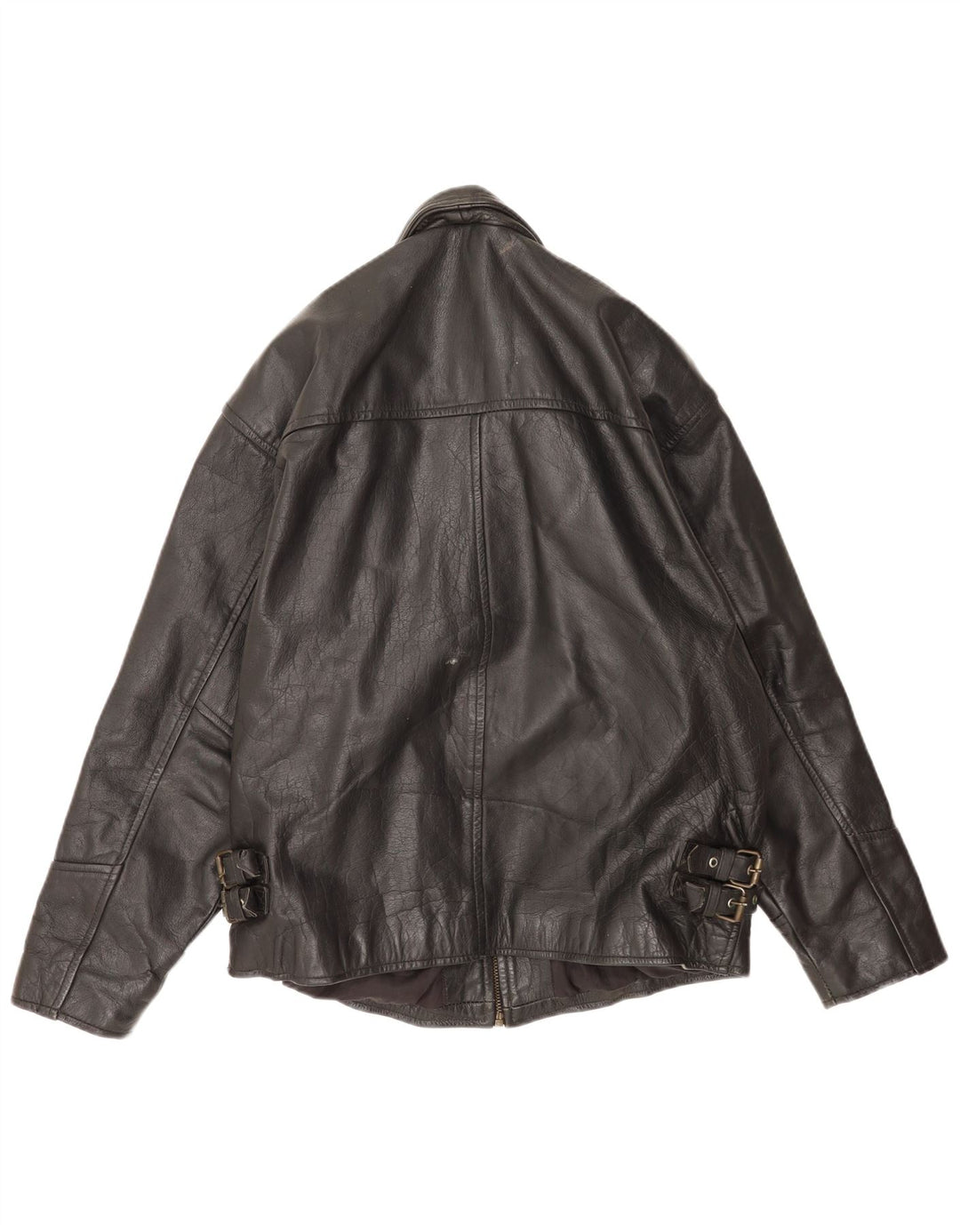 Giacca in pelle vintage da uomo UK 40 grande in pelle nera