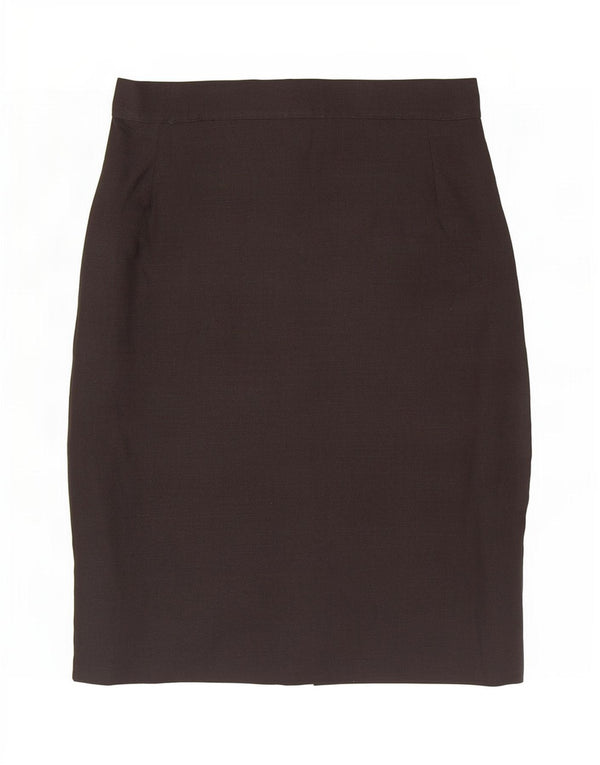 Gonna tubino a vita alta vintage da donna IT 46 grande W28 nera