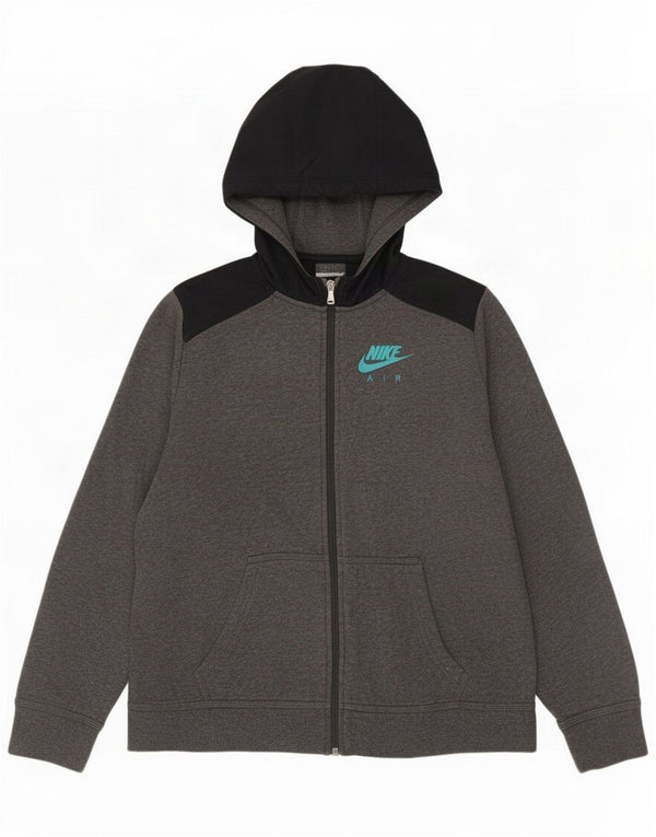 Maglione con cappuccio e zip Nike per ragazzi 13-14 anni XL Cotone grigio