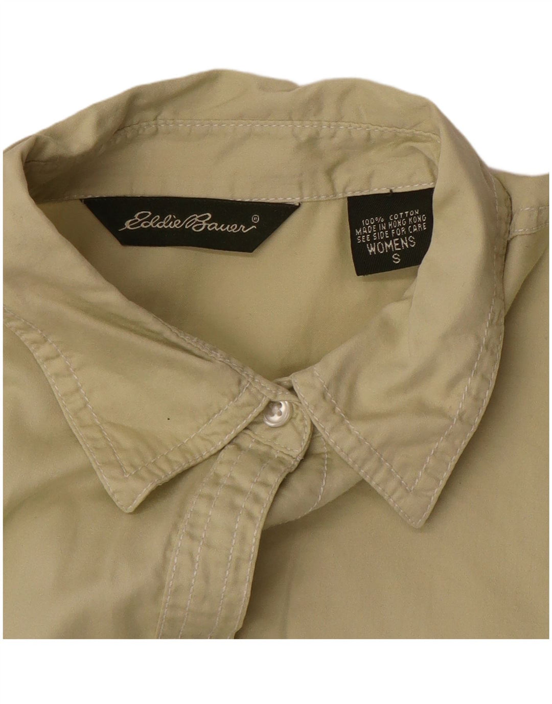 Camicia da donna Eddie Bauer UK 10 piccola in cotone beige