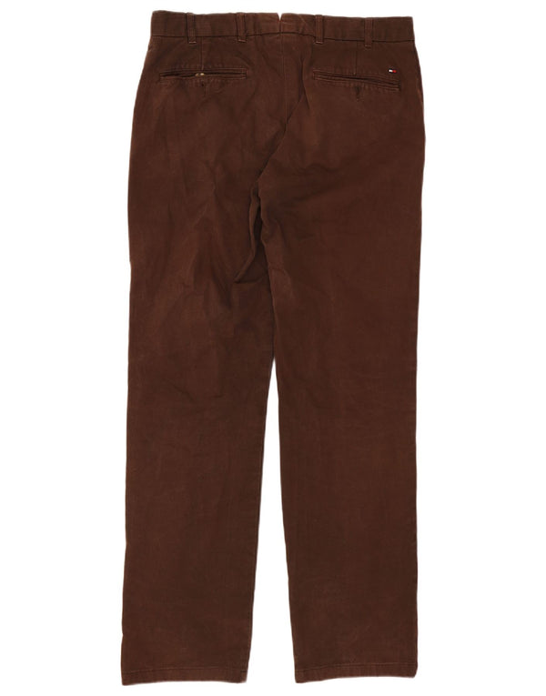 Pantaloni chino dritti da uomo Tommy Hilfiger W33 L34 cotone marrone