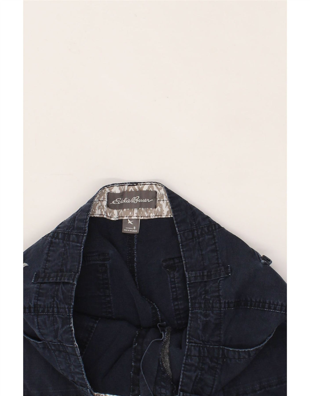 EDDIE BAUER Womens Slim Cargo Trousers US 8 Medium W30 L28 Navy Blue Vintage Eddie Bauer and Second-Hand Eddie Bauer from Messina Hembry 