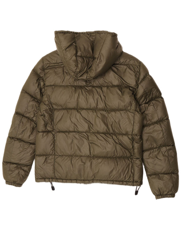 PEUTEREY Giacca imbottita con cappuccio da donna UK 16 Large Khaki Poliammide