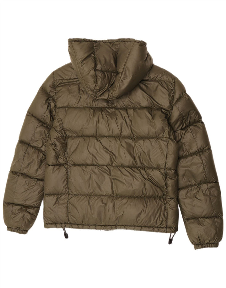 PEUTEREY Giacca imbottita con cappuccio da donna UK 16 Large Khaki Poliammide