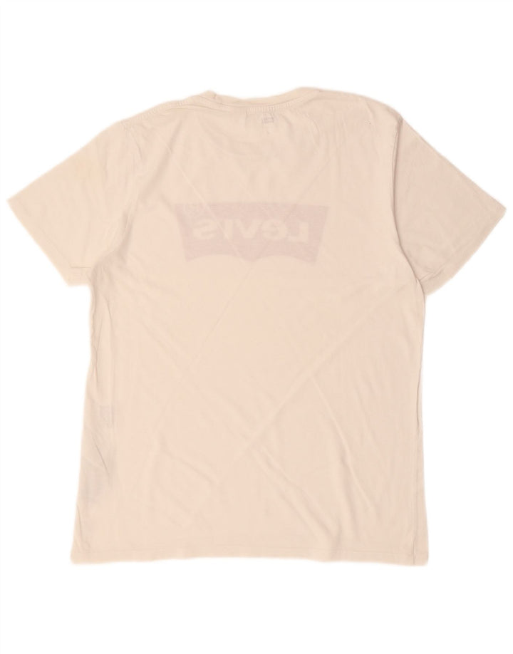 T-shirt grafica da uomo LEVI'S Top in cotone bianco sporco medio