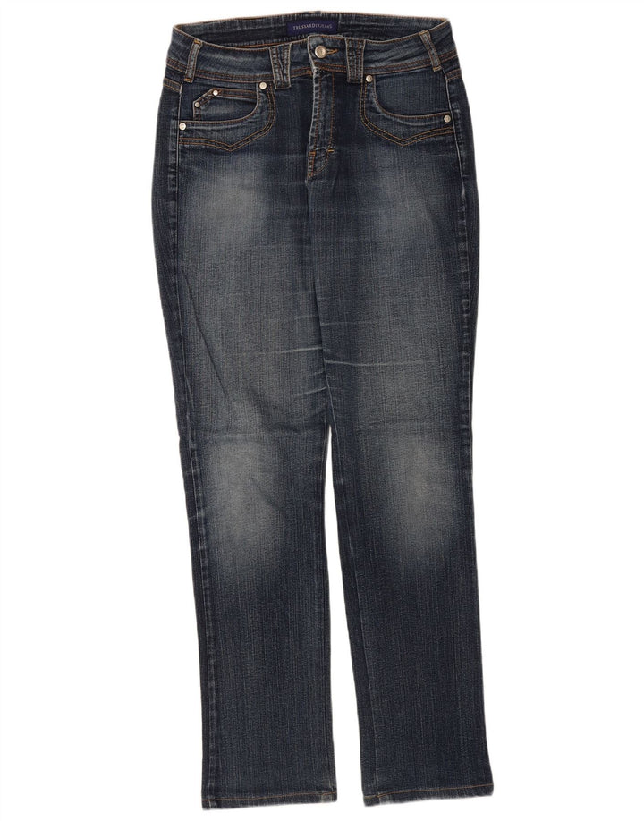 Jeans Dritti Donna Trussardi W28 L32 Blu Navy Cotone