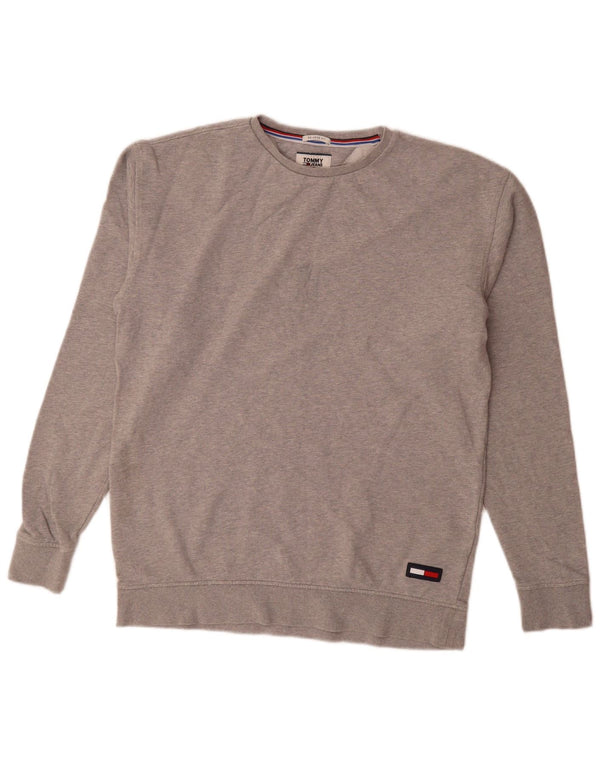 Tommy Hilfiger Uomo Felpa con vestibilità rilassata Maglione piccolo cotone chiazzato grigio