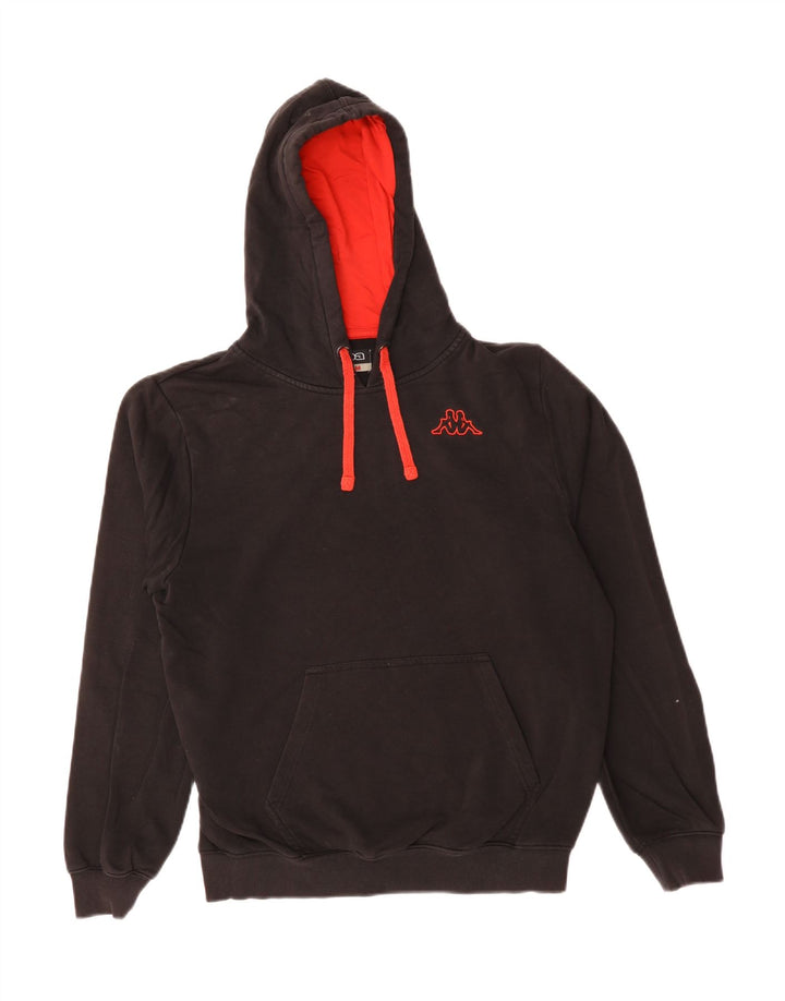 Felpa con cappuccio da uomo KAPPA media cotone nero