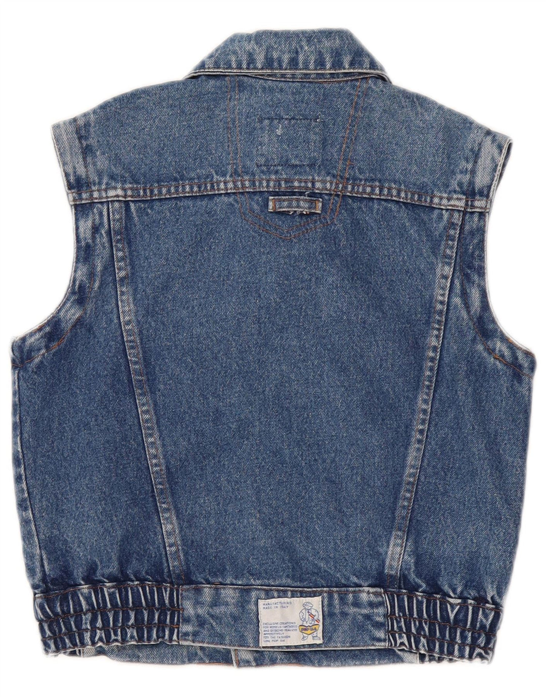 POP 84 Gilet corto in denim da donna UK 2 2XS Blu
