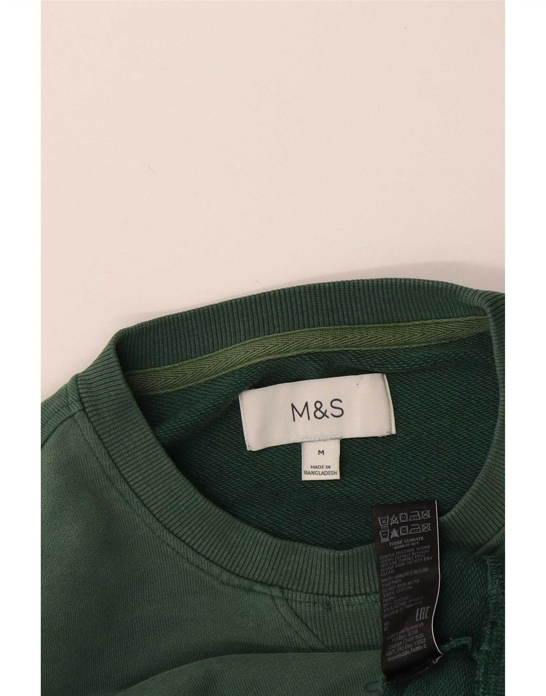 Felpa grafica da uomo Marks & Spencer in cotone verde medio