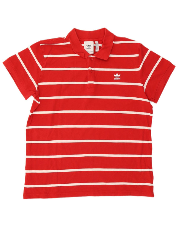Polo Adidas da uomo XL in cotone a righe rosse