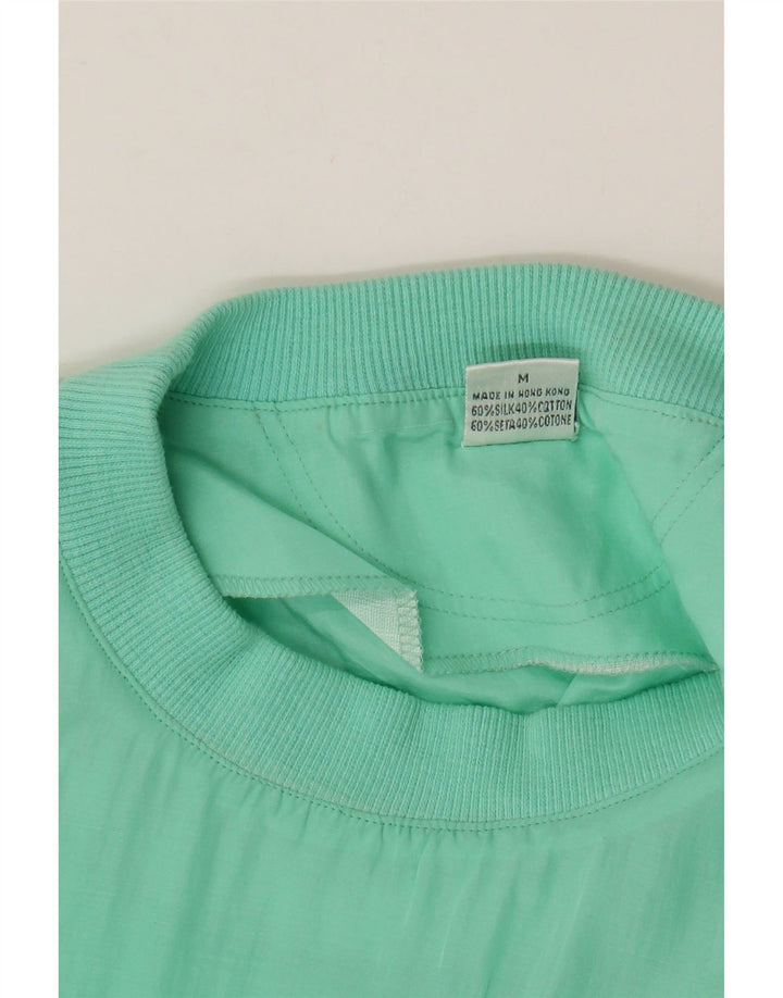 T-shirt uomo VINTAGE Top medio turchese in seta