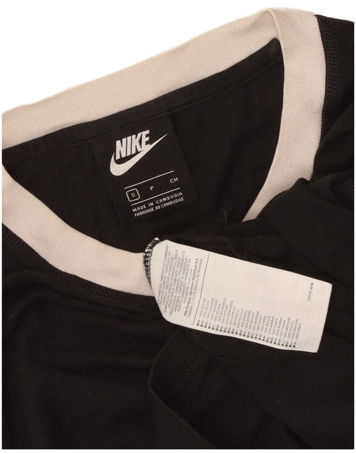T-shirt corta Nike Swoosh da donna, piccola, in cotone nero
