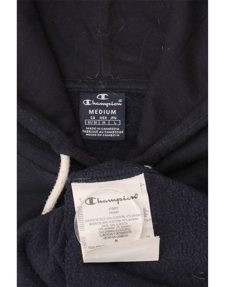 Maglione con cappuccio grafico da uomo CHAMPION in cotone blu navy medio