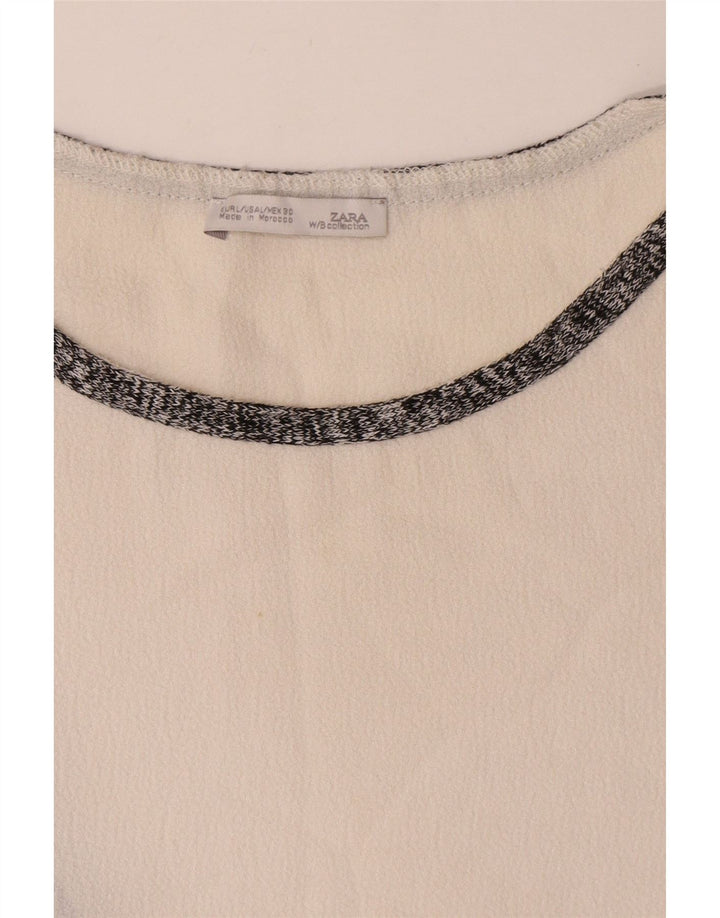 Abito asimmetrico da donna Zara UK 16 Large bianco color block