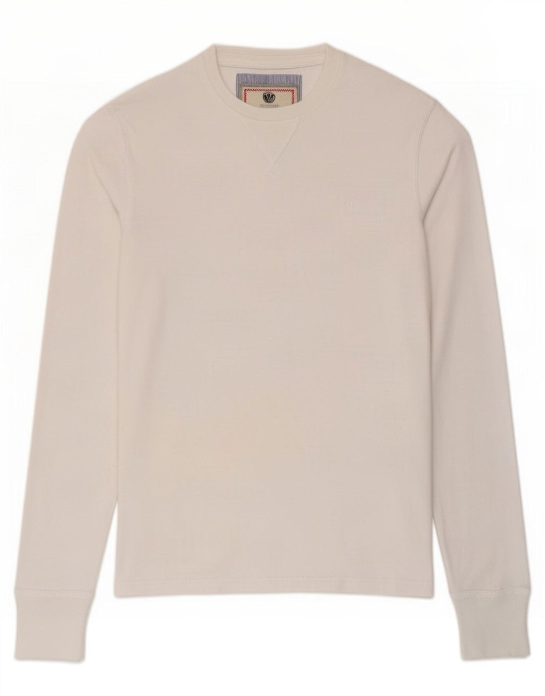 Fat Face Top da uomo a manica lunga piccolo in cotone bianco