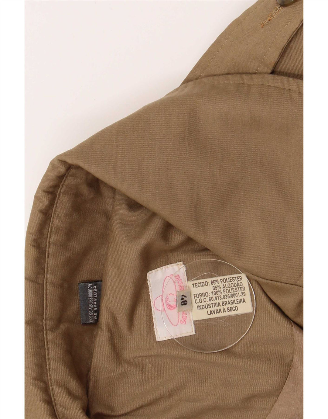Trench oversize lungo da donna vintage IT 40 piccolo in poliestere beige