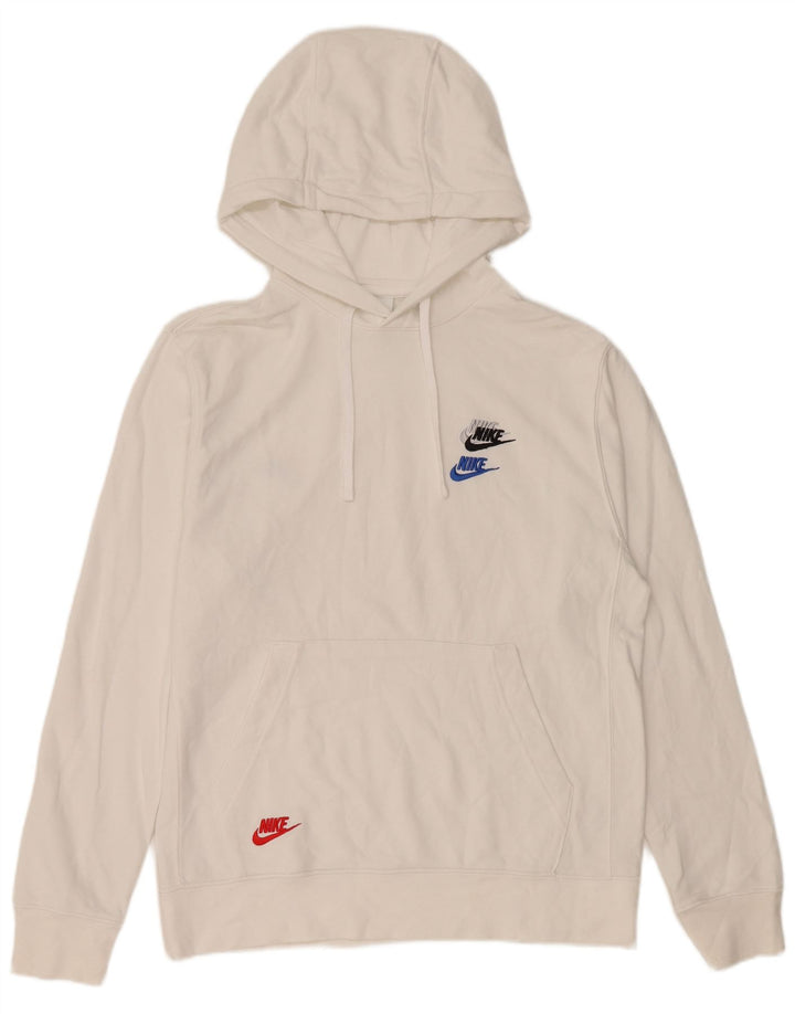 Maglia con cappuccio Nike da uomo in cotone bianco medio