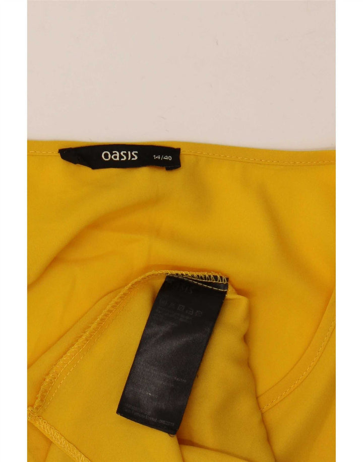 Oasis Camicetta da donna Top UK 14 Large Giallo Poliestere