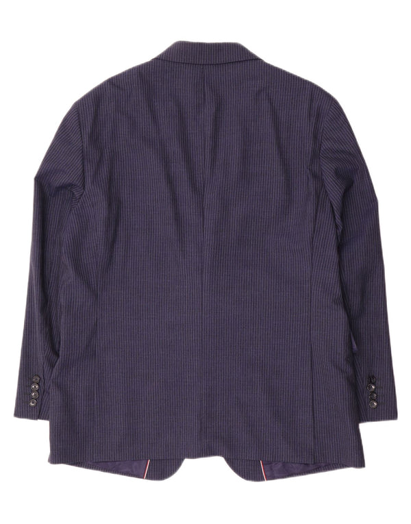 Giacca blazer sartoriale da uomo Tommy Hilfiger EU 56 3XL Gessato blu navy